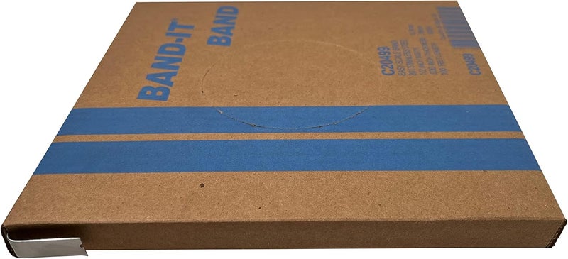 BAND-IT C20499 201 Stainless Steel Band with Bright Annealed Finish - 1/2" Width, 0.030" Thickness, 100 Feet Length - Image 2